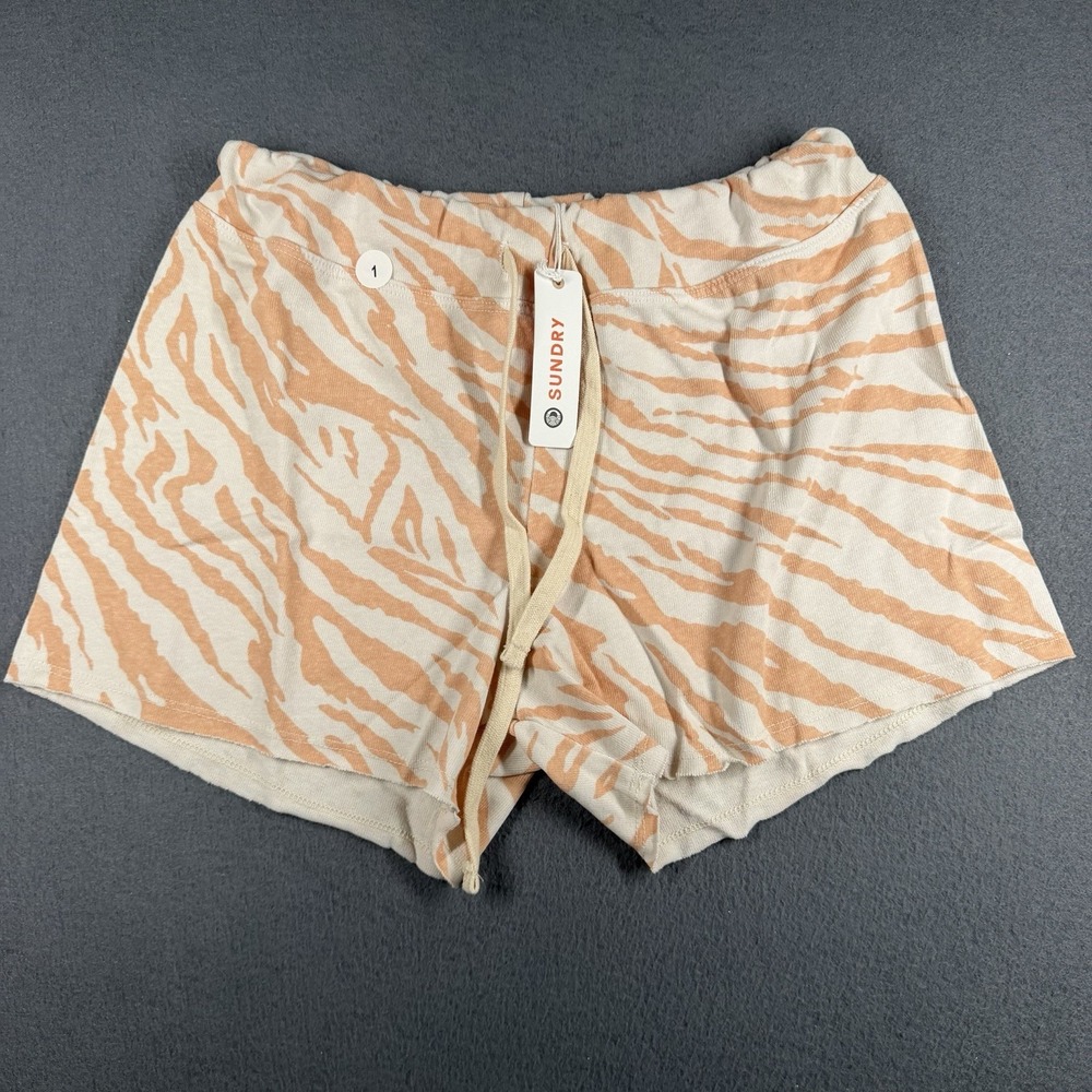 Sundry Sweat Shorts Womens 1 Multicolor Animal Print Jersey Drawstring NWT